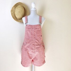 🌈Orange Gingham Overalls